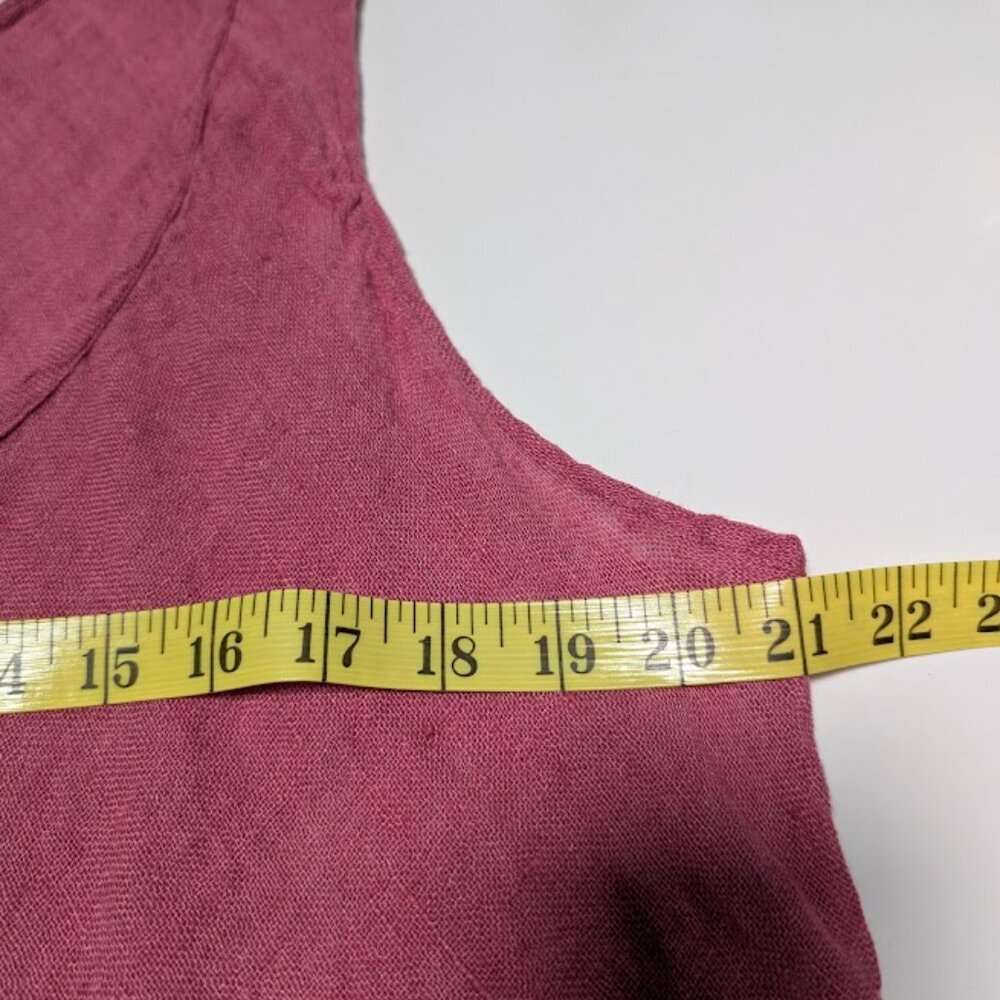 (L) Flax Linen Tunic Raspberry Pink - Picture 6 of 9